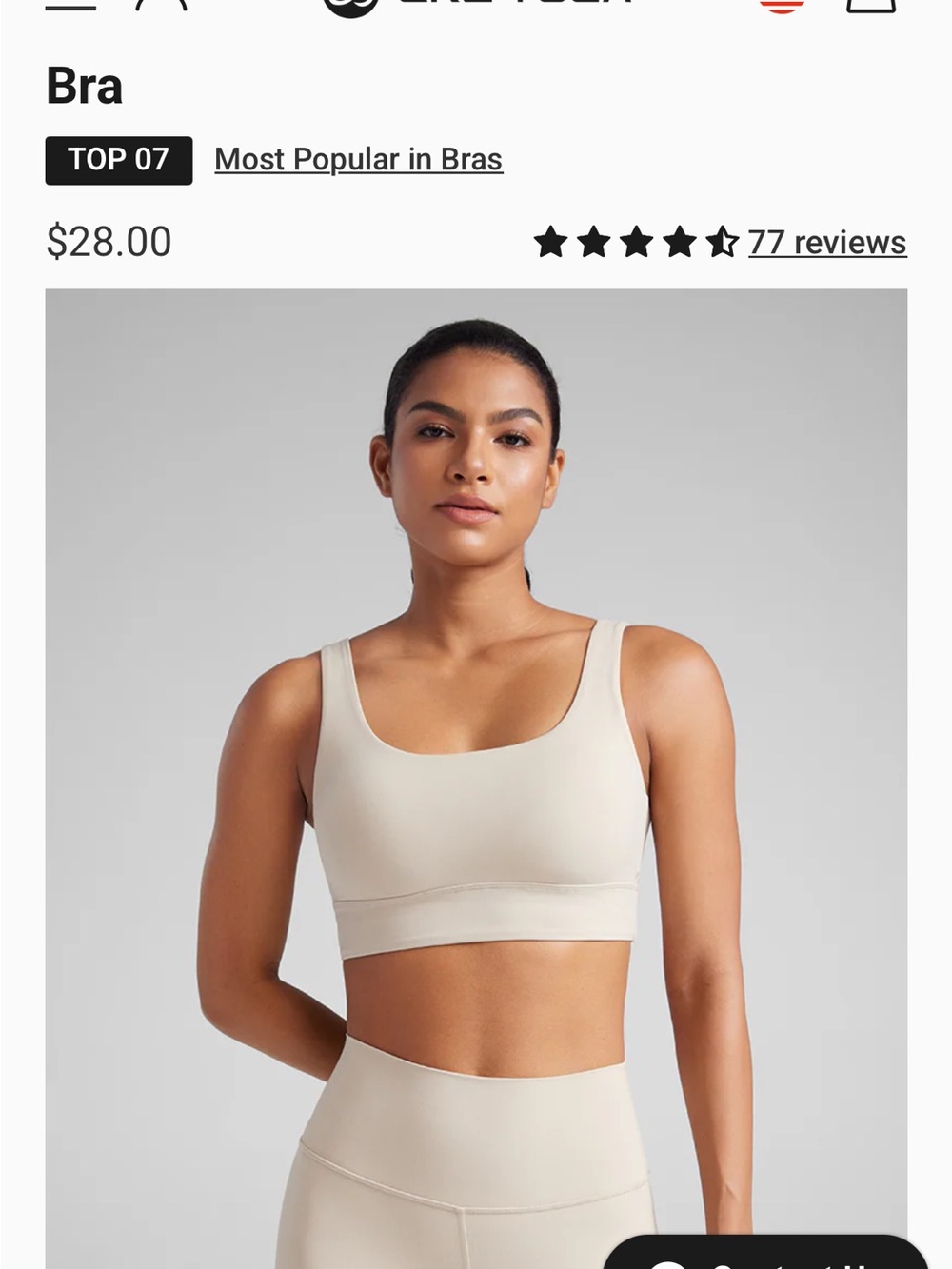 CRZ YOGA Scoop-Neck Bra in Cream